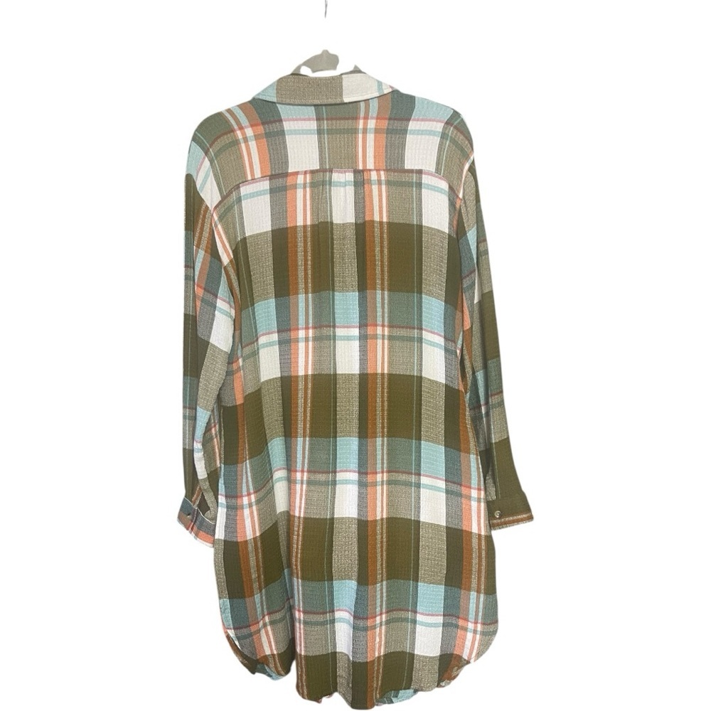 Cato Multicolor Plaid Split Side Button Down Shir… - image 3